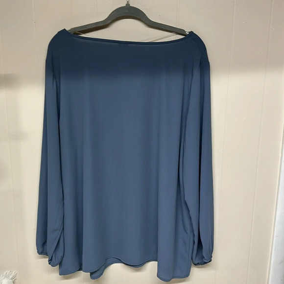 Terra & Sky Women's Pullover Tunic Blouse Size 1X 16W-18W Blue Long Sleeve - Picture 5 of 8